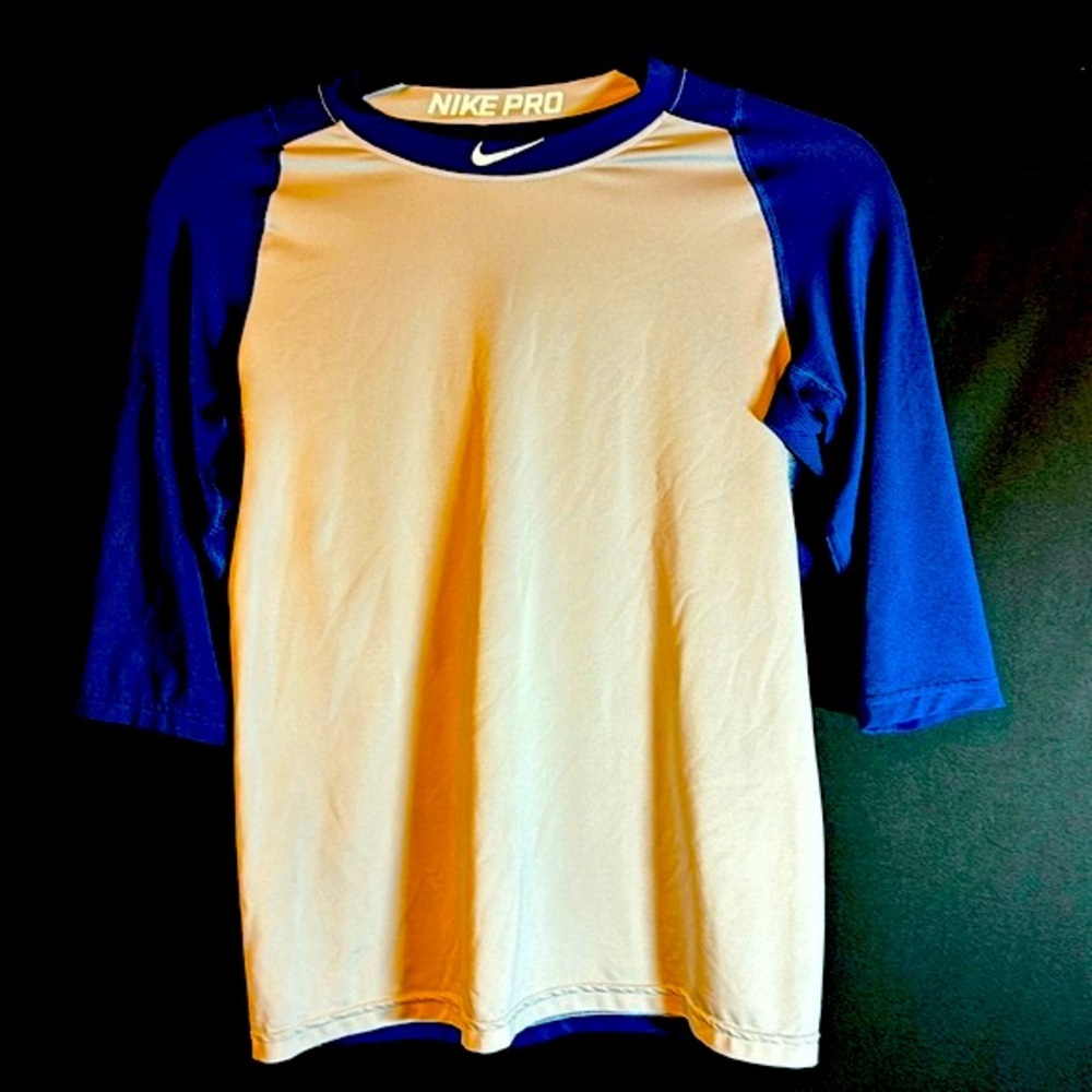 Nike gray and blue large boys active wear shirt
